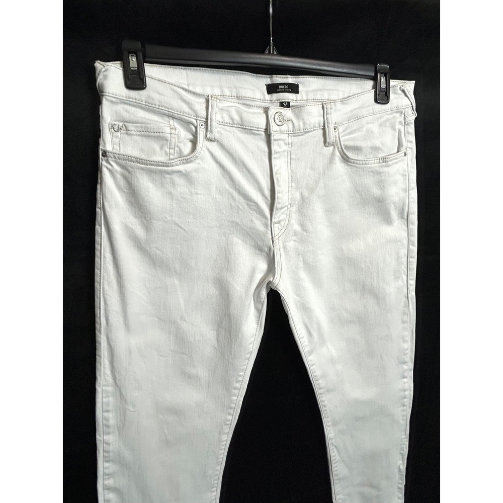 True Religion Rocco Relaxed Skinny Jeans White Renegade SN Mens 33 Stretch Denim - Picture 14 of 15
